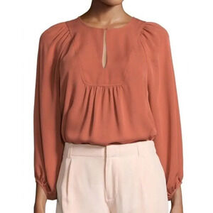 Joie Pink Nanor Silk Blouse Boho Size Large Style 2088-T3565 Women’s